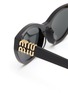 Detail View - Click To Enlarge - MIU MIU - Signature Metal Butterfly Acetate Cat Eye Sunglasses