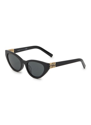 Main View - Click To Enlarge - MIU MIU - Signature Metal Butterfly Acetate Cat Eye Sunglasses