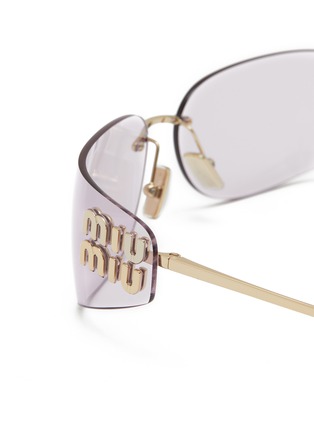 Detail View - Click To Enlarge - MIU MIU - Metal Rectangle Sunglasses