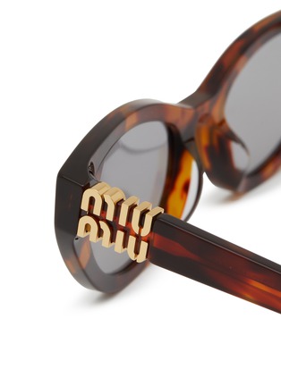 Detail View - Click To Enlarge - MIU MIU - Signature Metal Butterfly Acetate Cat Eye Sunglasses