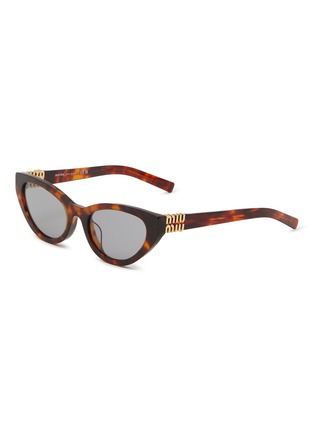 Main View - Click To Enlarge - MIU MIU - Signature Metal Butterfly Acetate Cat Eye Sunglasses