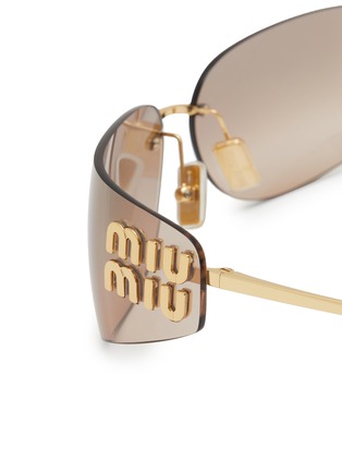 Detail View - Click To Enlarge - MIU MIU - Metal Rectangle Sunglasses