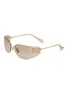 Main View - Click To Enlarge - MIU MIU - Metal Rectangle Sunglasses