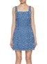 Main View - Click To Enlarge - ALICE & OLIVIA - Maryann Floral Cutout Denim Mini Dress