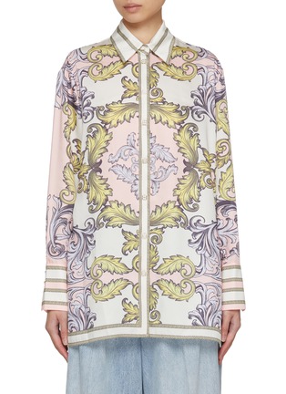 Main View - Click To Enlarge - ALICE & OLIVIA - Lane Oversized Button Down Long Sleeve Shirt