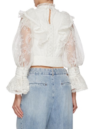 Back View - Click To Enlarge - ALICE & OLIVIA - Delpha Embellished Ruffled Top
