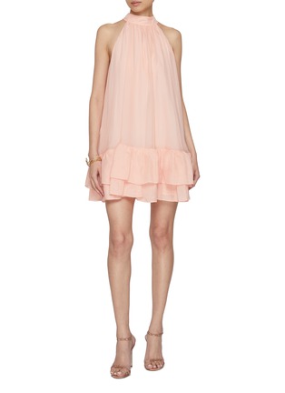 Figure View - Click To Enlarge - ALICE & OLIVIA - Erna Sleeveless Halterneck Mini Dress