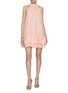 Figure View - Click To Enlarge - ALICE & OLIVIA - Erna Sleeveless Halterneck Mini Dress