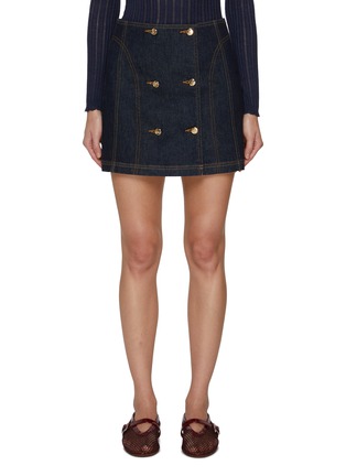 Main View - Click To Enlarge - ULLA JOHNSON - The Clara Dark Wash Denim Skirt