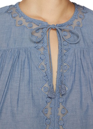  - ULLA JOHNSON - Kady Front Tie Cotton Blouse