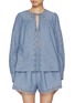 Main View - Click To Enlarge - ULLA JOHNSON - Kady Front Tie Cotton Blouse