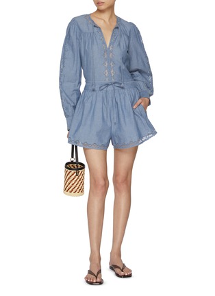Figure View - Click To Enlarge - ULLA JOHNSON - Kady Front Tie Cotton Blouse