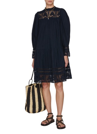 Figure View - Click To Enlarge - ULLA JOHNSON - Colette Cotton Lace Mini Dress