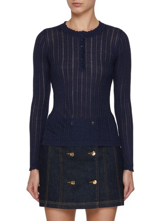 Main View - Click To Enlarge - ULLA JOHNSON - Delia Henley Knit Top