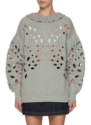 Main View - Click To Enlarge - ULLA JOHNSON - Francia Ruffled Collar Sweater