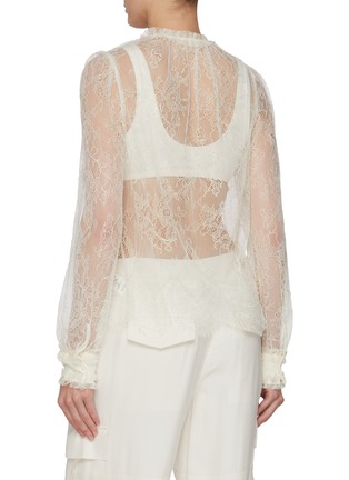 Back View - Click To Enlarge - ULLA JOHNSON - Iliana Neck Tie Lace Blouse