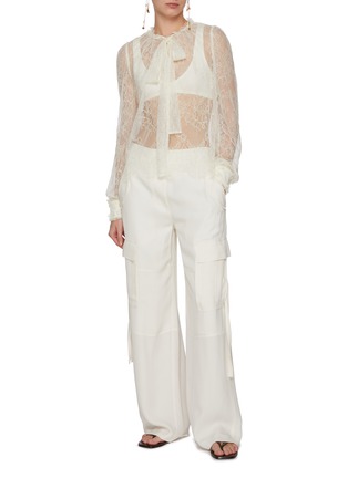 Figure View - Click To Enlarge - ULLA JOHNSON - Iliana Neck Tie Lace Blouse