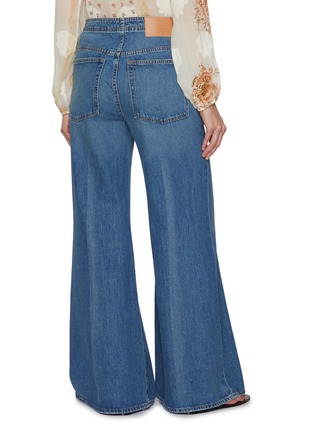 Back View - Click To Enlarge - ULLA JOHNSON - The Bianca Wide Leg Medium Wash Jeans