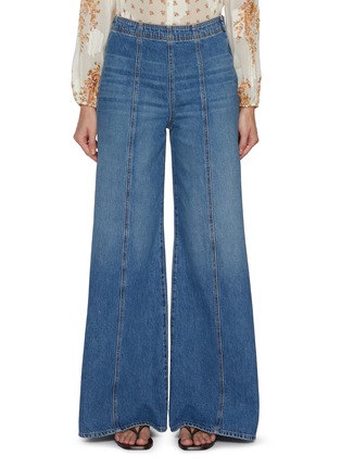 Main View - Click To Enlarge - ULLA JOHNSON - The Bianca Wide Leg Medium Wash Jeans
