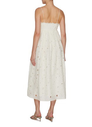 Back View - Click To Enlarge - ULLA JOHNSON - Marina Empire Cami Cotton Midi Dress