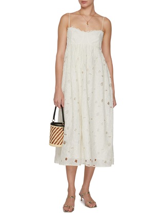 Figure View - Click To Enlarge - ULLA JOHNSON - Marina Empire Cami Cotton Midi Dress