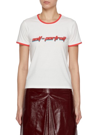 Main View - Click To Enlarge - SELF-PORTRAIT - Logo Cotton Blend T-shirt