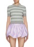 Main View - Click To Enlarge - SELF-PORTRAIT - Embellished Striped Wool Cotton Cashmere Knit Top
