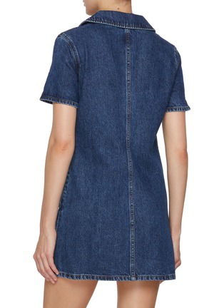 Back View - Click To Enlarge - SELF-PORTRAIT - Bow Embellished Dark Wash Mini Dress