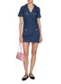 Figure View - Click To Enlarge - SELF-PORTRAIT - Bow Embellished Dark Wash Mini Dress
