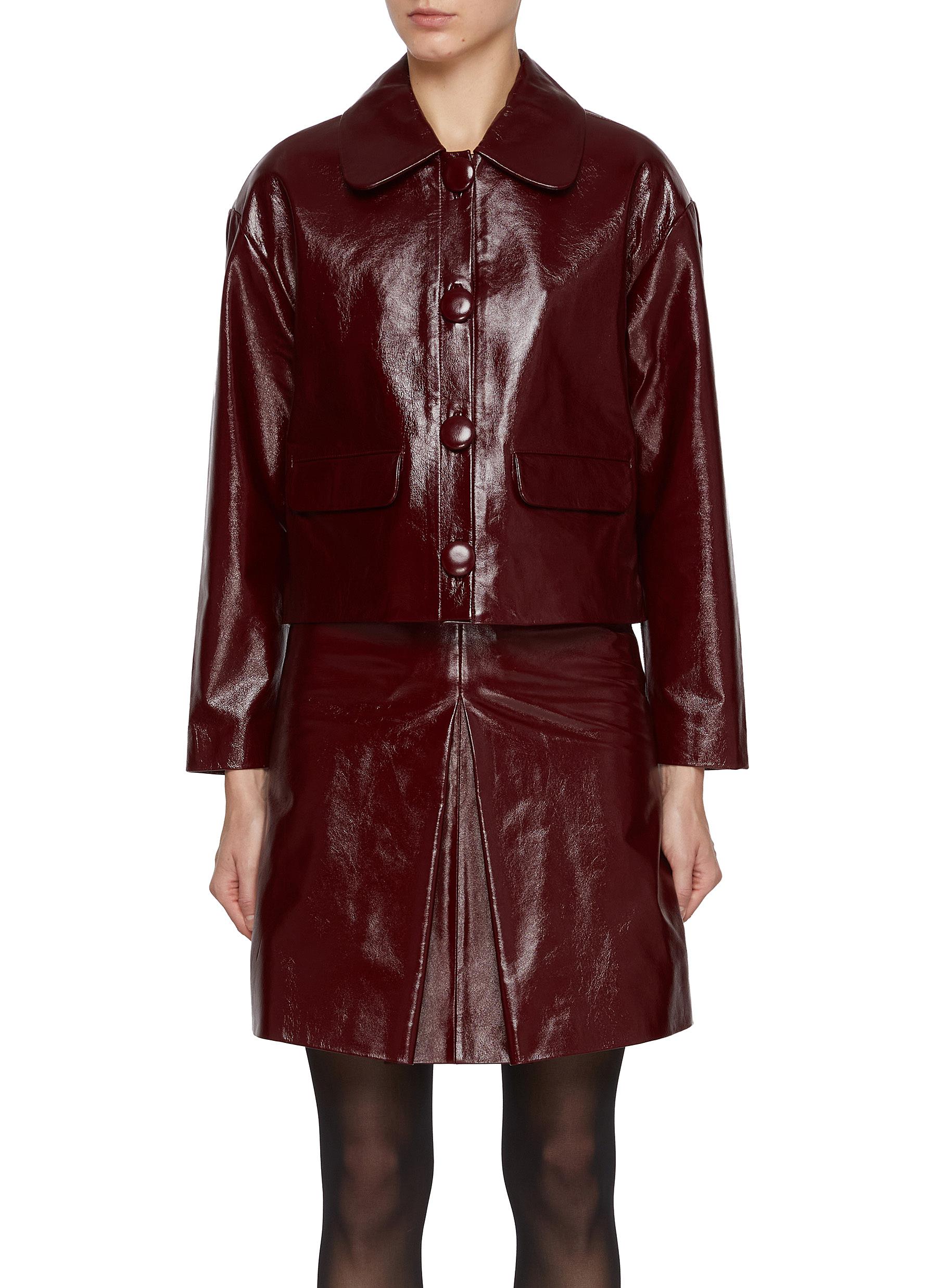 SELF-PORTRAIT | Club Collar Leather Jacket | Women | Lane Crawford