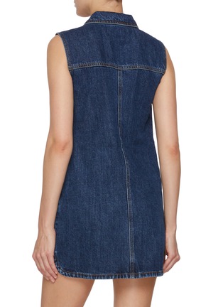 Back View - Click To Enlarge - SELF-PORTRAIT - Sleeveless Dark Wash Mini Dress