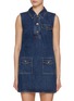 Main View - Click To Enlarge - SELF-PORTRAIT - Sleeveless Dark Wash Mini Dress