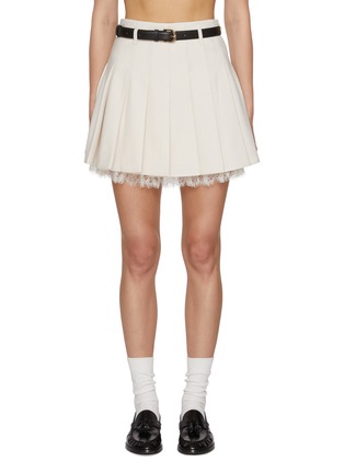 Main View - Click To Enlarge - SELF-PORTRAIT - Lace Trim Pleated Mini Skirt
