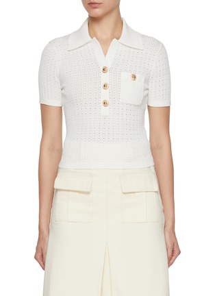 Main View - Click To Enlarge - SELF-PORTRAIT - Pointelle Knit Top