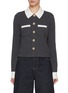Main View - Click To Enlarge - SELF-PORTRAIT - Contrast Collar Wool Blend Knit Cardigan