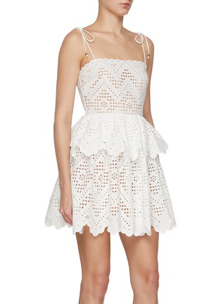 Detail View - Click To Enlarge - SELF-PORTRAIT - Broderie Anglaise Cotton Mini Dress
