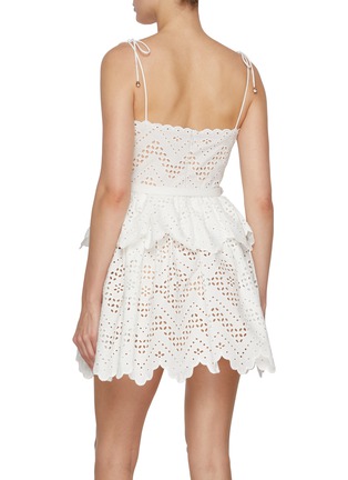 Back View - Click To Enlarge - SELF-PORTRAIT - Broderie Anglaise Cotton Mini Dress