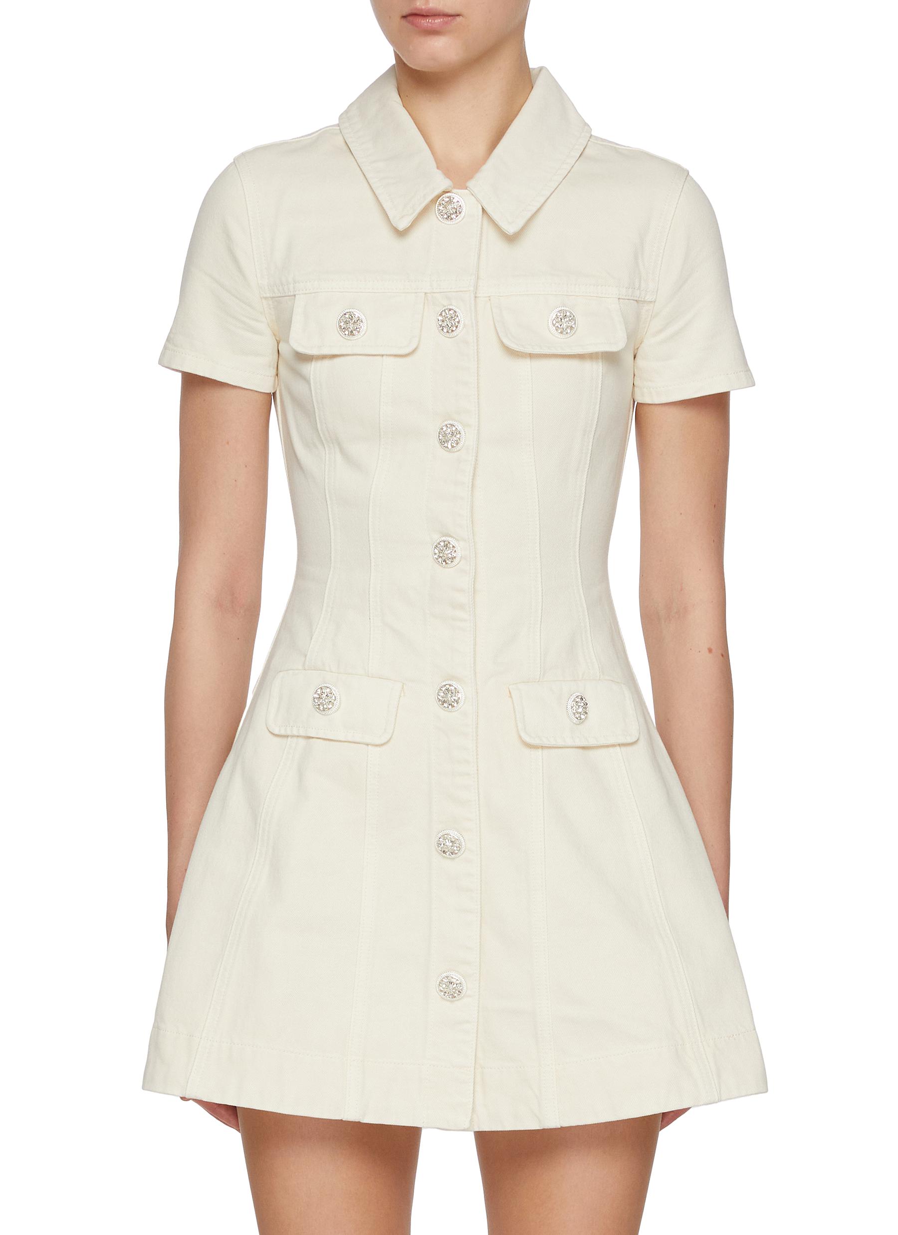 SELF-PORTRAIT | Collared Light Wash Denim Mini Dress | Women