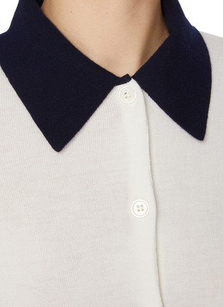  - SELF-PORTRAIT - Contrast Collar Slim Wool Cardigan