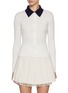 Main View - Click To Enlarge - SELF-PORTRAIT - Contrast Collar Slim Wool Cardigan