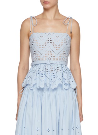Main View - Click To Enlarge - SELF-PORTRAIT - Broderie Cotton Top