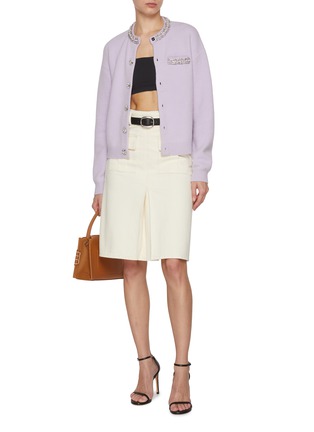 Figure View - Click To Enlarge - SELF-PORTRAIT - Crystal Trim Knit Cardigan