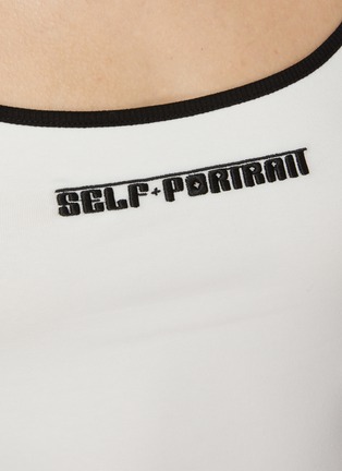  - SELF-PORTRAIT - Contrast Trim Jersey Strap Top