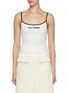 Main View - Click To Enlarge - SELF-PORTRAIT - Contrast Trim Jersey Strap Top