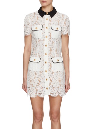 Main View - Click To Enlarge - SELF-PORTRAIT - Contrast Lace Mini Skirt