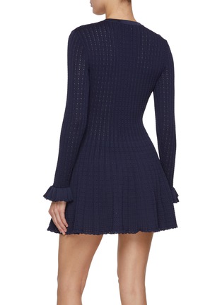 Back View - Click To Enlarge - SELF-PORTRAIT - Crochet Flower Pointelle Knit Mini Dress