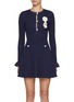 Main View - Click To Enlarge - SELF-PORTRAIT - Crochet Flower Pointelle Knit Mini Dress