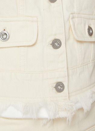  - SELF-PORTRAIT - Frayed Edge Light Wash Denim Top