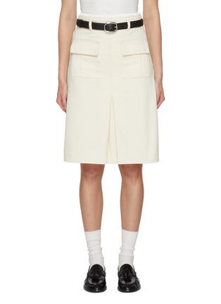 Main View - Click To Enlarge - SELF-PORTRAIT - Light Wash Denim Midi Skirt