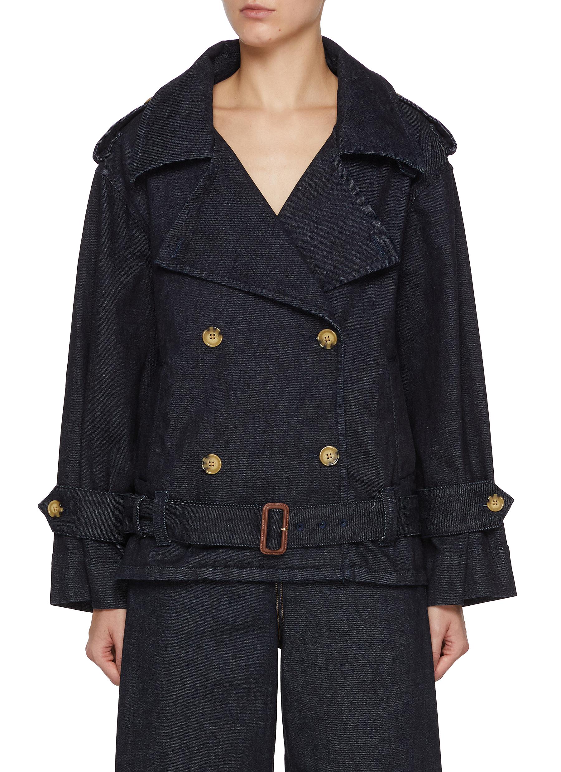 ジャケット Self-Portrait Denim Trench Jacket SELF-PORTRAIT | Dark Wash Denim Trench Jacket | Women | Lane